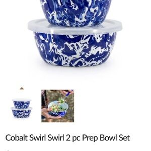 Golden Rabbit Cobalt Swirl 2-Piece Prep Bowl Set
